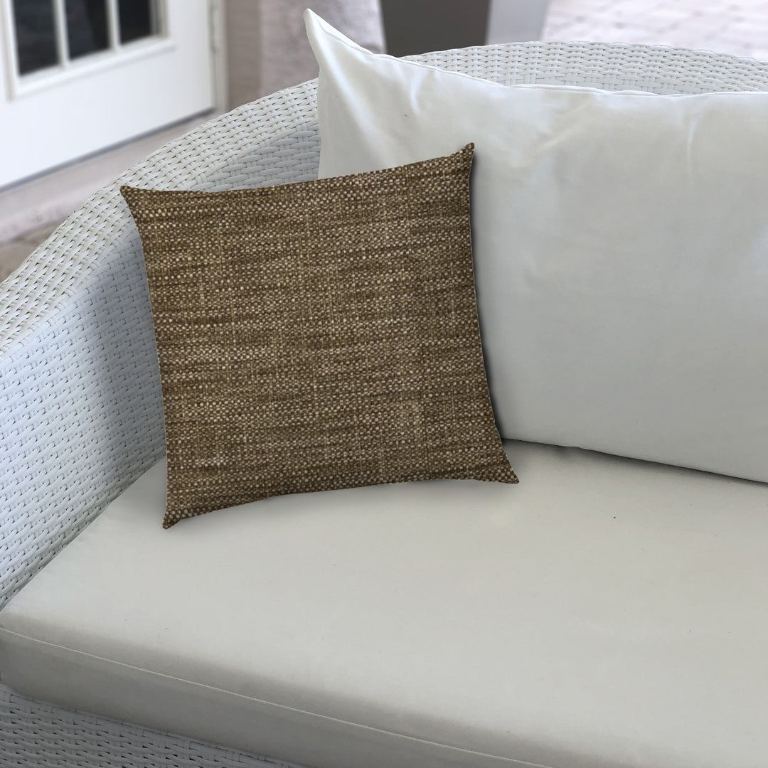 14" X 20" Espresso Indoor Outdoor Throw Pillow With Texture