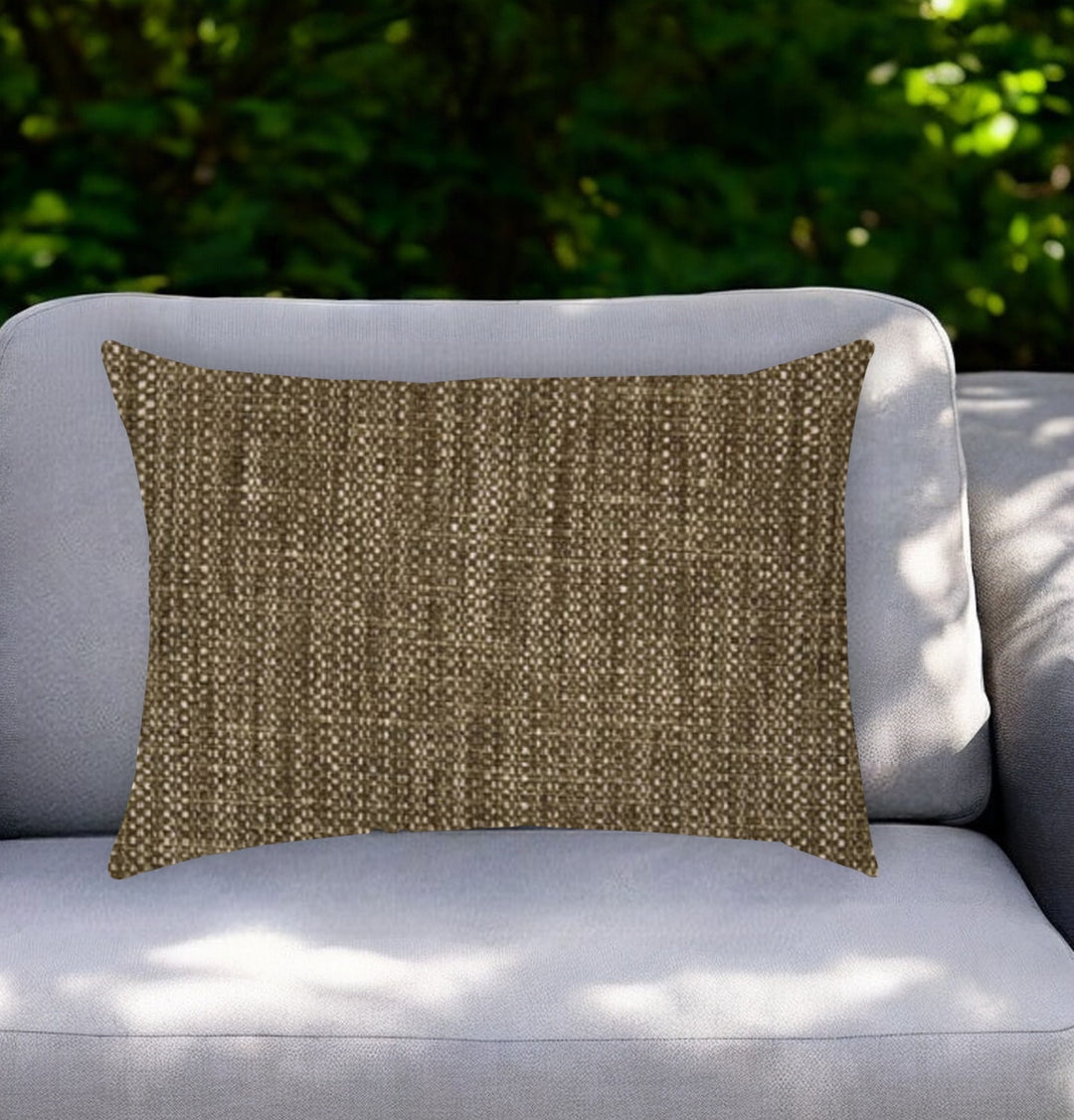 14" X 20" Espresso Indoor Outdoor Throw Pillow With Texture