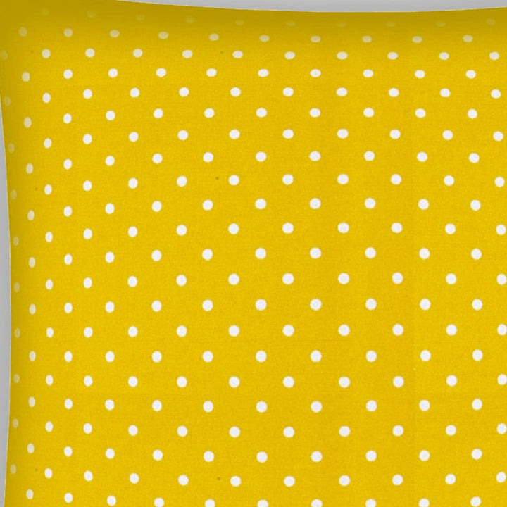 17" X 17" White And Yellow Zippered Polka Dots Throw Indoor Outdoor Pillow