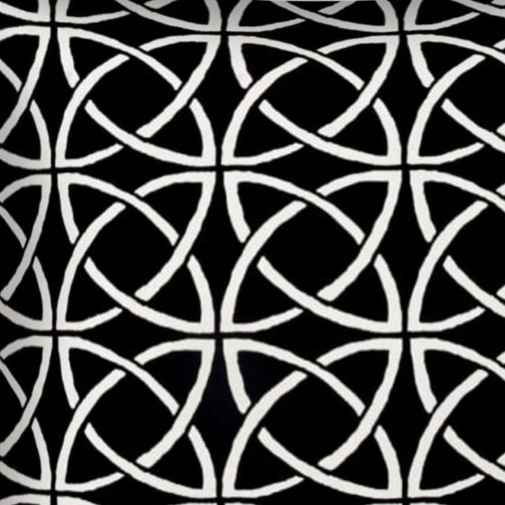 17" X 17" Black And White Zippered Interlocking Throw Indoor Outdoor Pillow