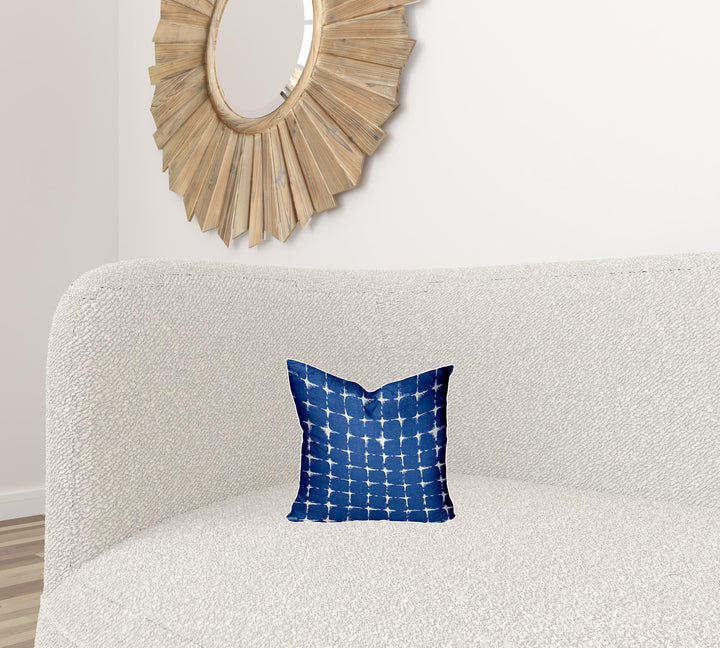 12" X 16" Blue And White Enveloped Abstract Lumbar Indoor Outdoor Pillow Cover