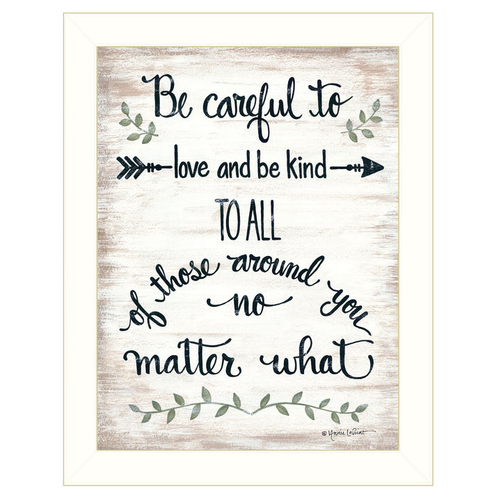 Be Careful 1 White Framed Print Wall Art