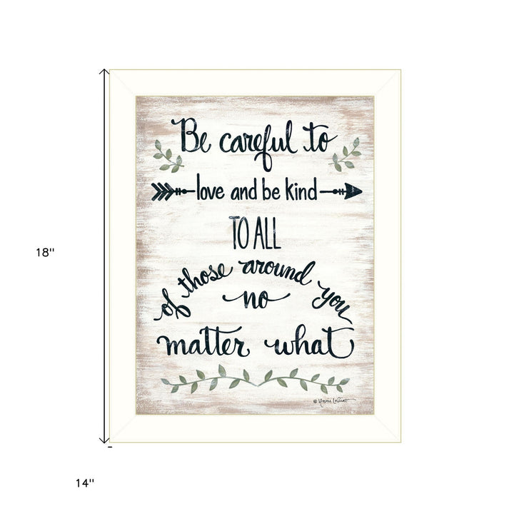 Be Careful 1 White Framed Print Wall Art