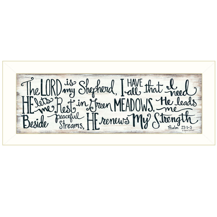 The Lord is My Shepherd 2 White Framed Print Wall Art