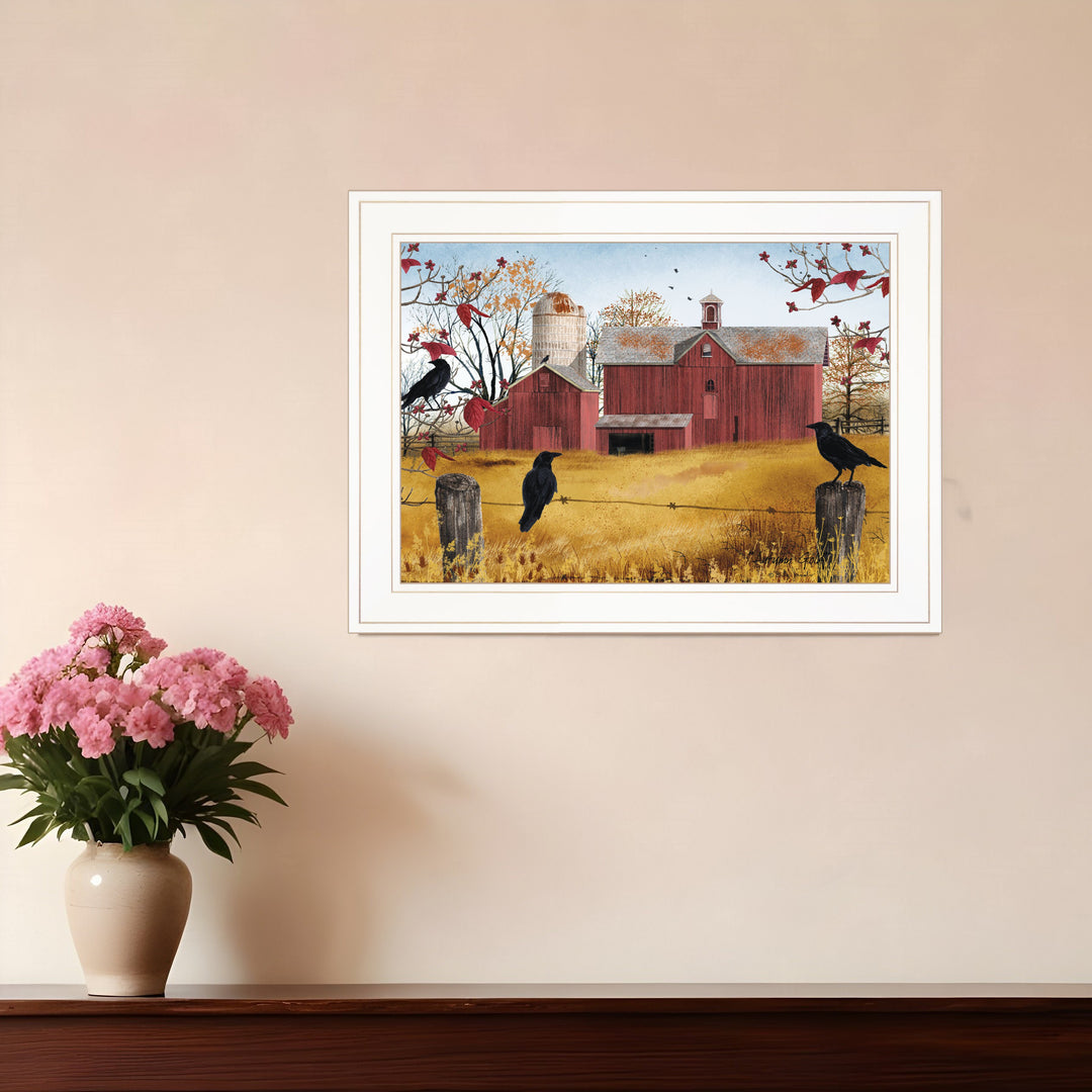 Autumn Gold 1 White Framed Print Wall Art