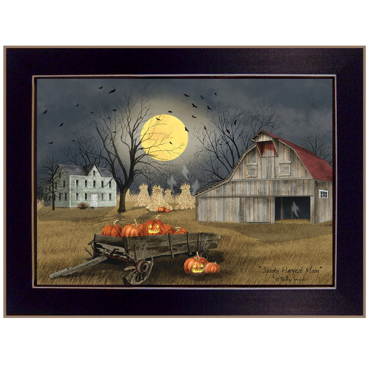 Spooky Harvest Moon 1 Black Framed Print Kitchen Wall Art