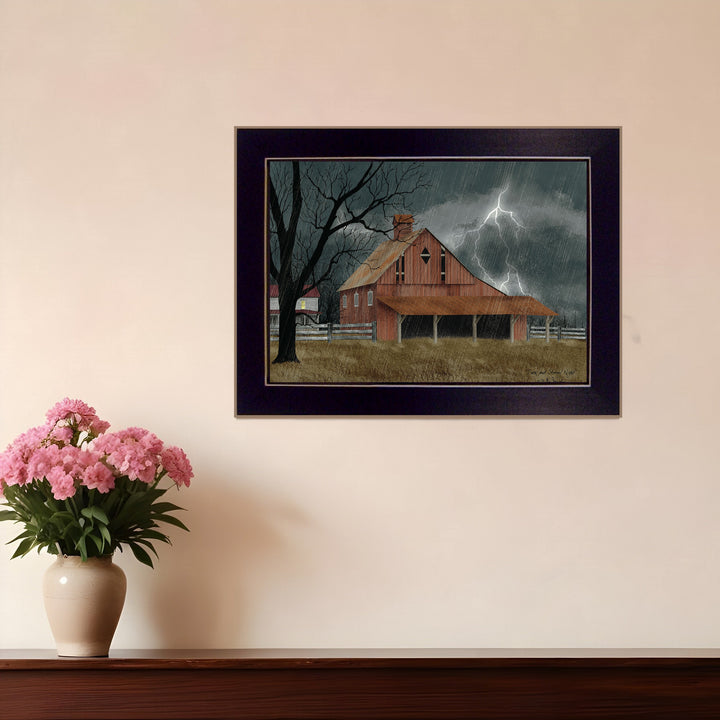 Dark and Stormy Night 1 Black Framed Print Wall Art