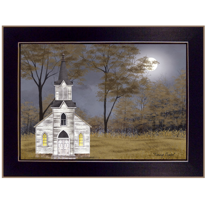 Evening Prayer Black Framed Print Wall Art