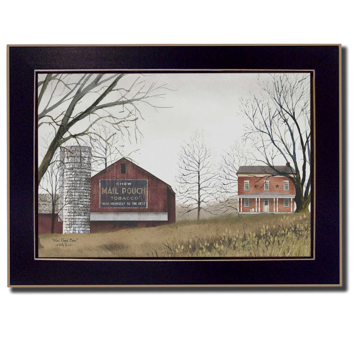 Mail Pouch Barn Black Framed Print Wall Art