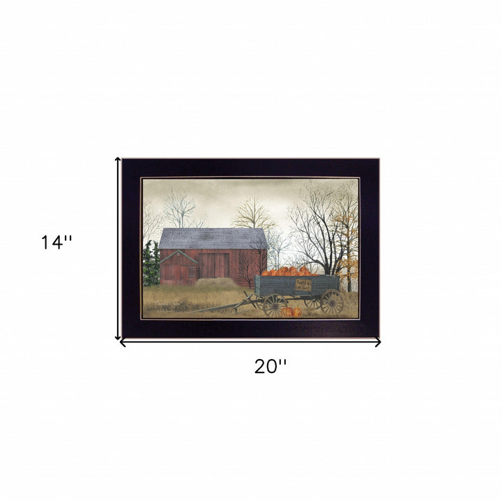 Pumpkin Wagon 1 Black Framed Print Wall Art