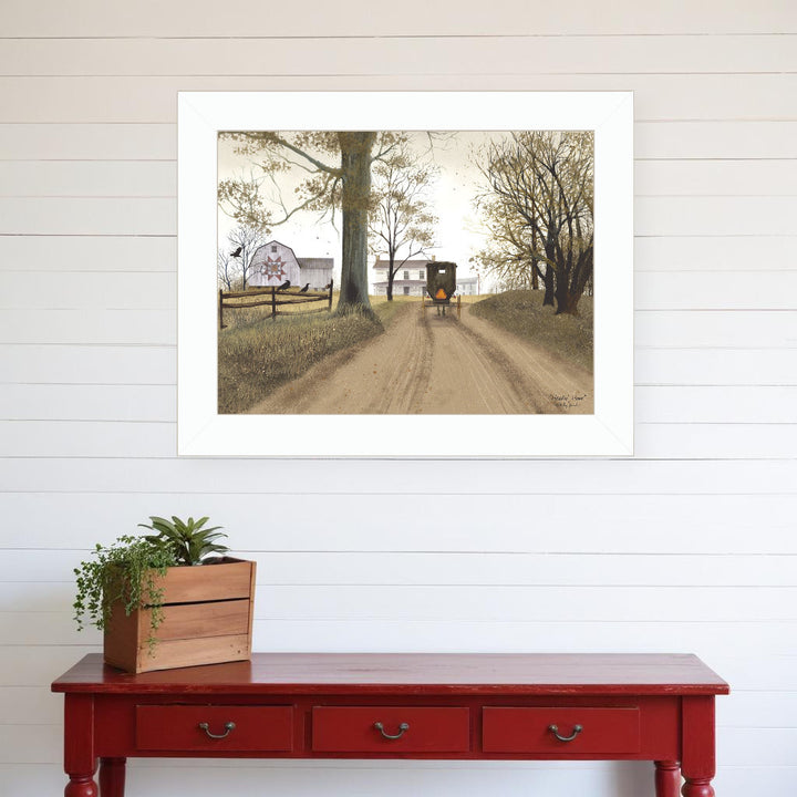 Headin Home White Framed Print Wall Art