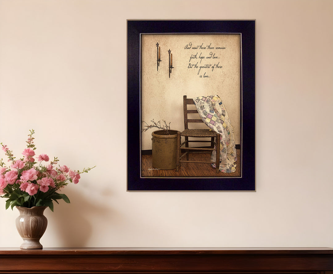 These Three Remain Black Framed Print Wall Art