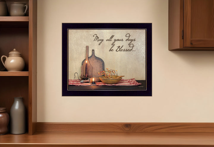 May all Your Days Be Blessed Black Framed Print Wall Art