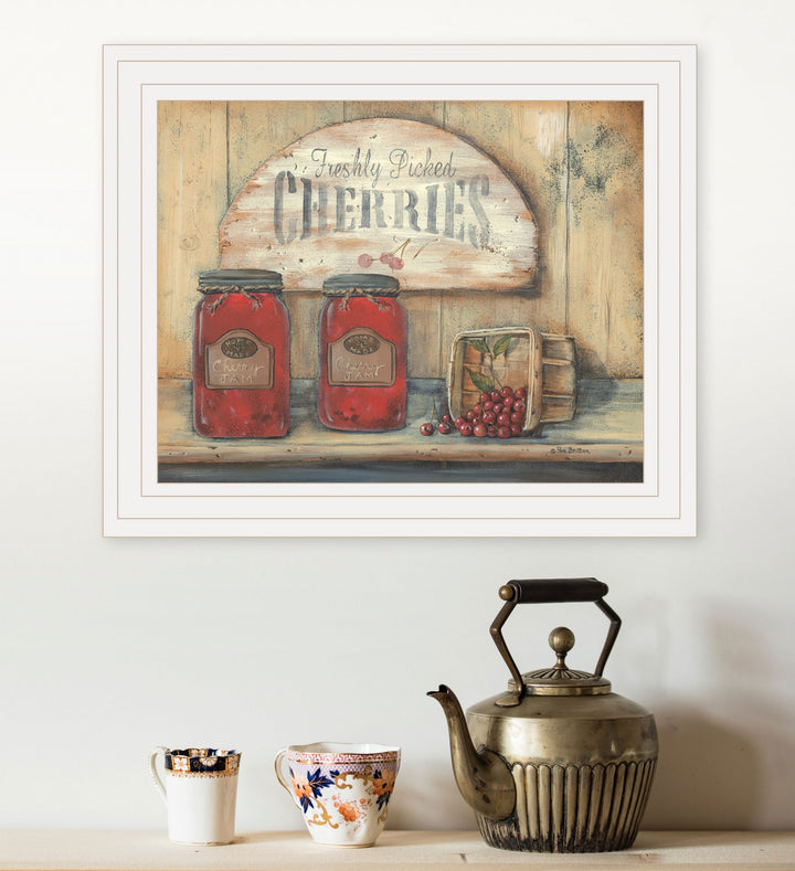 CHERRY JAM 3 White Framed Print Wall Art