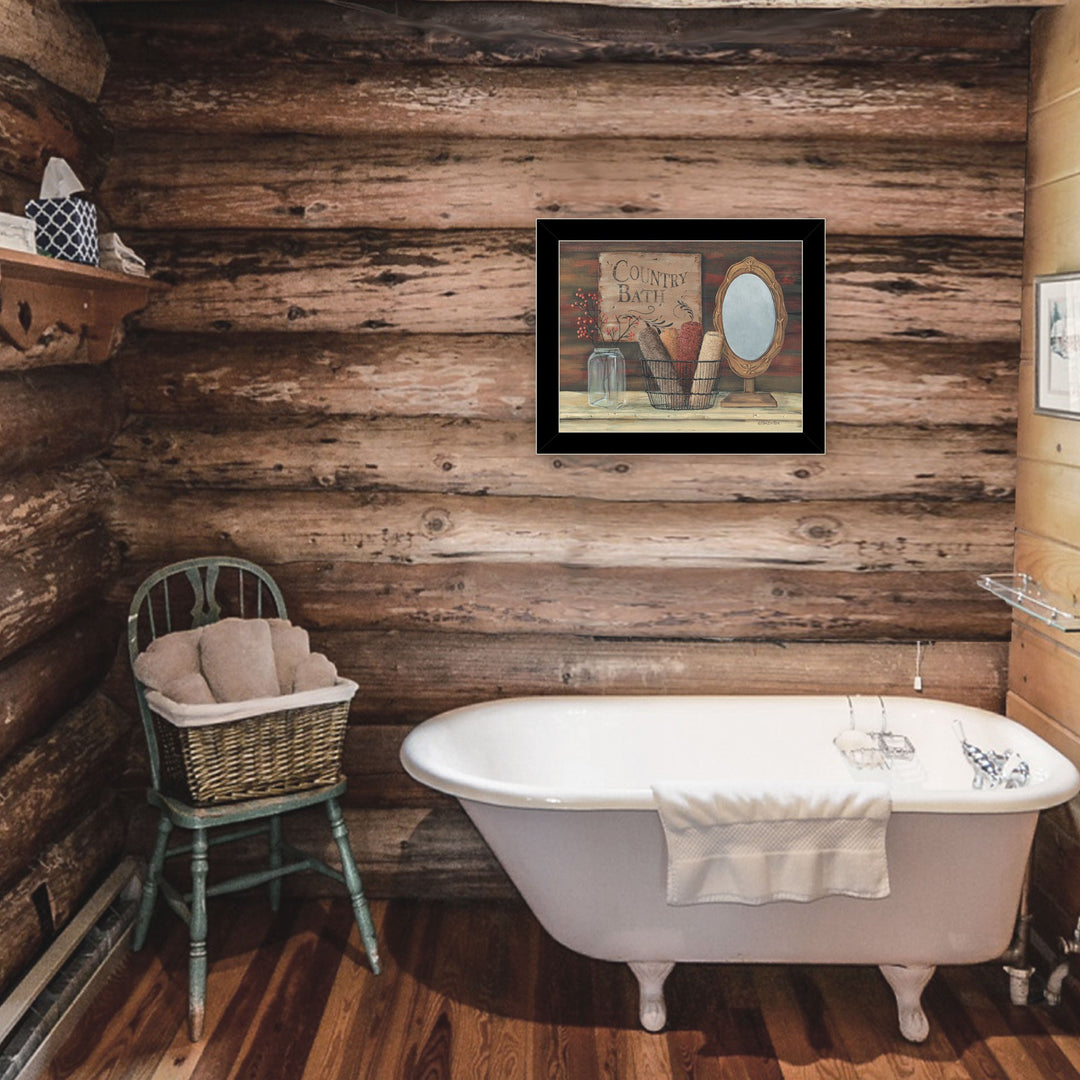 Country Bath 7 Black Framed Print Bathroom Wall Art