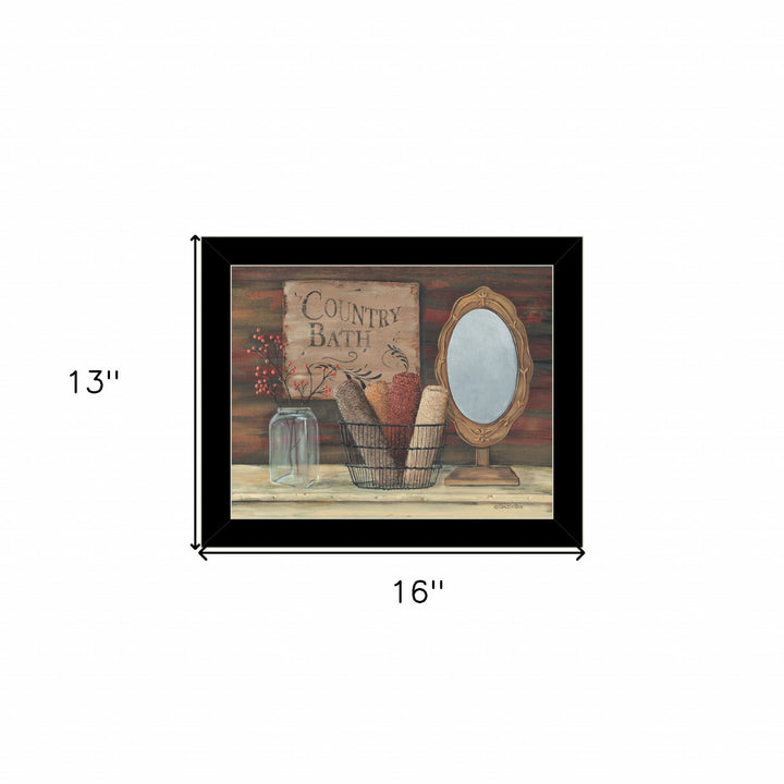 Country Bath 7 Black Framed Print Bathroom Wall Art