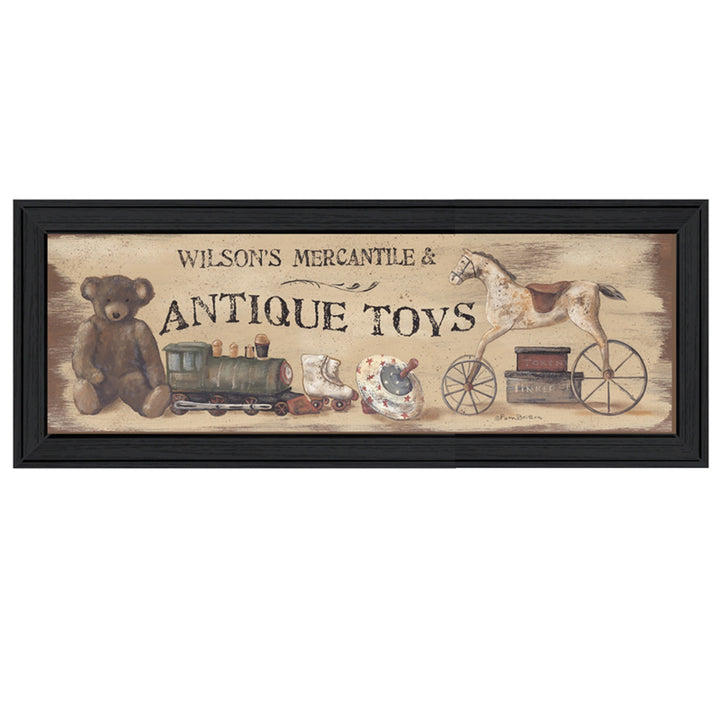 Antique Toys Black Framed Print Wall Art