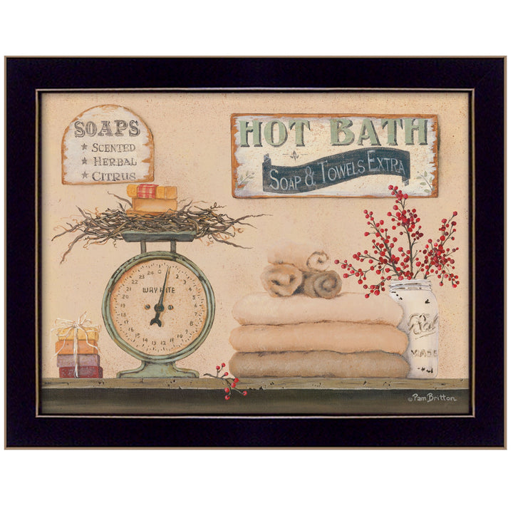 Hot Bath 9 Black Framed Print Bathroom Wall Art