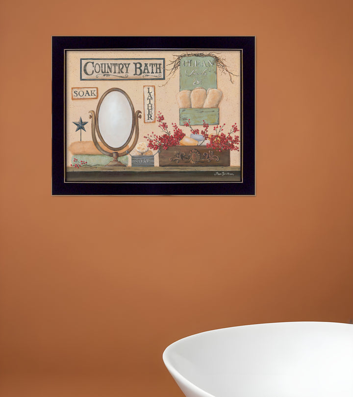 Country Bath 10 Black Framed Print Bathroom Wall Art