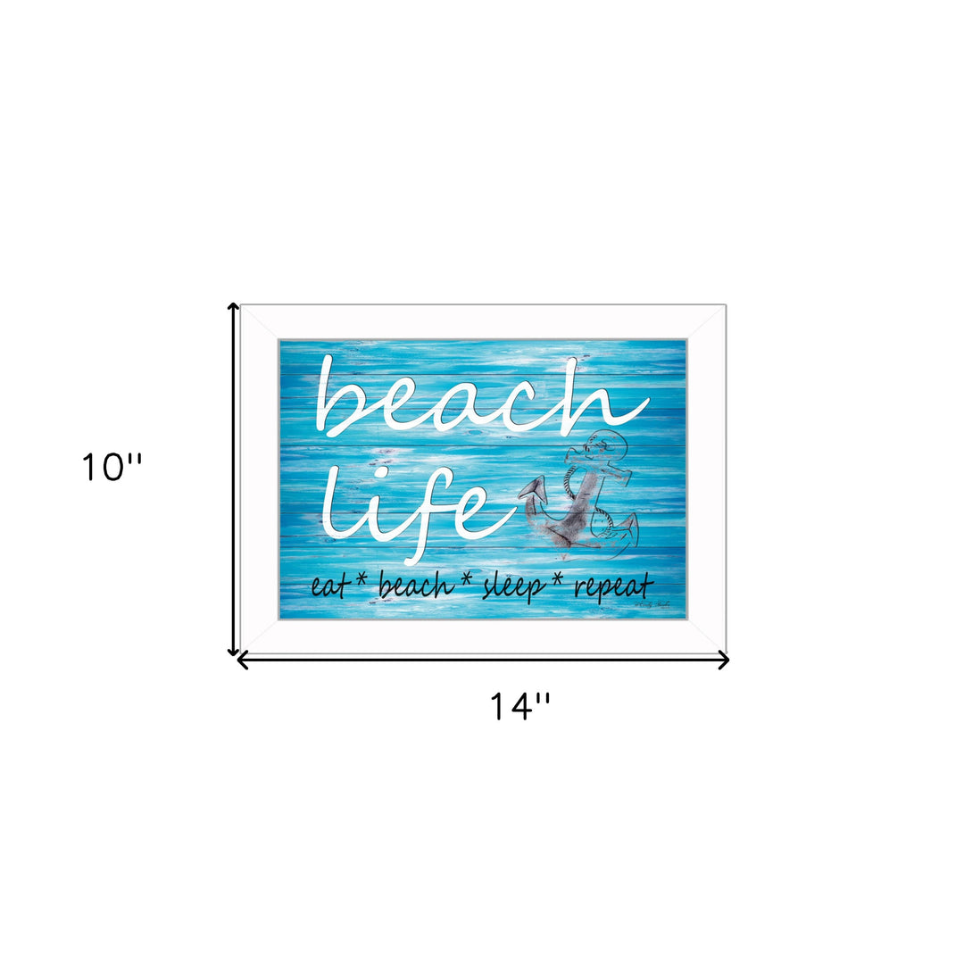 Beach Life 2 White Picture Frame Print Wall Art