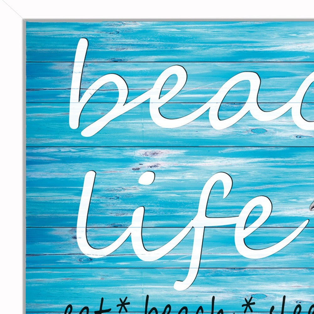 Beach Life 2 White Picture Frame Print Wall Art