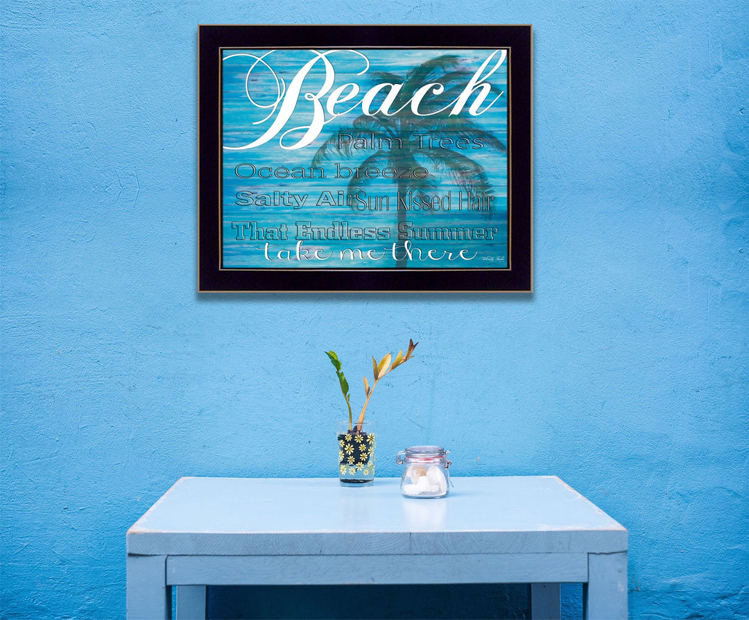 Beach Take Me There 1 Black Framed Print Wall Art