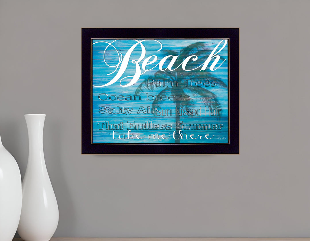 Beach Take Me There 1 Black Framed Print Wall Art