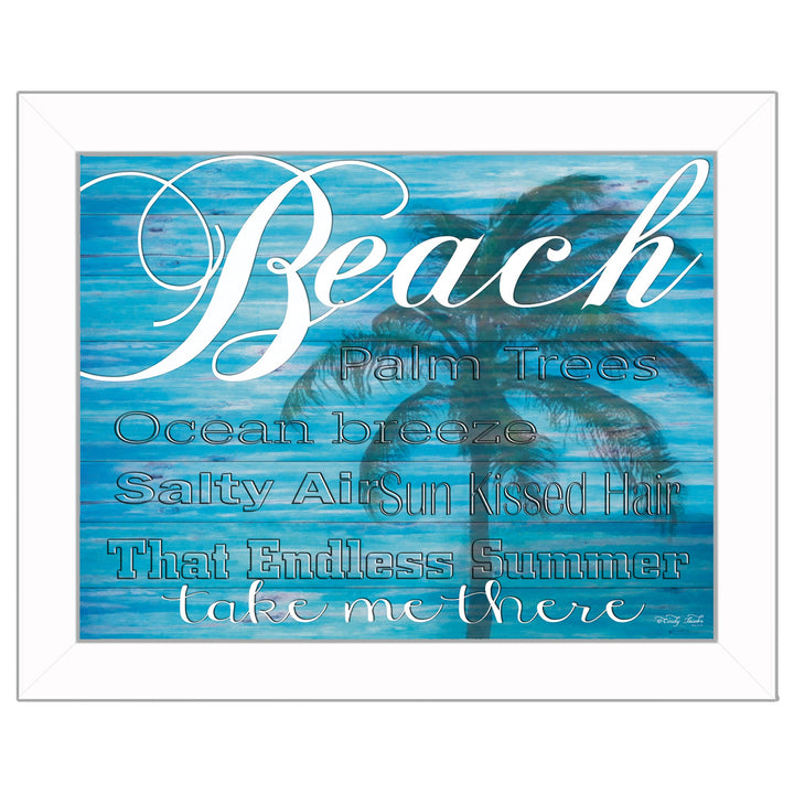 Beach Take Me There 2 White Framed Print Wall Art