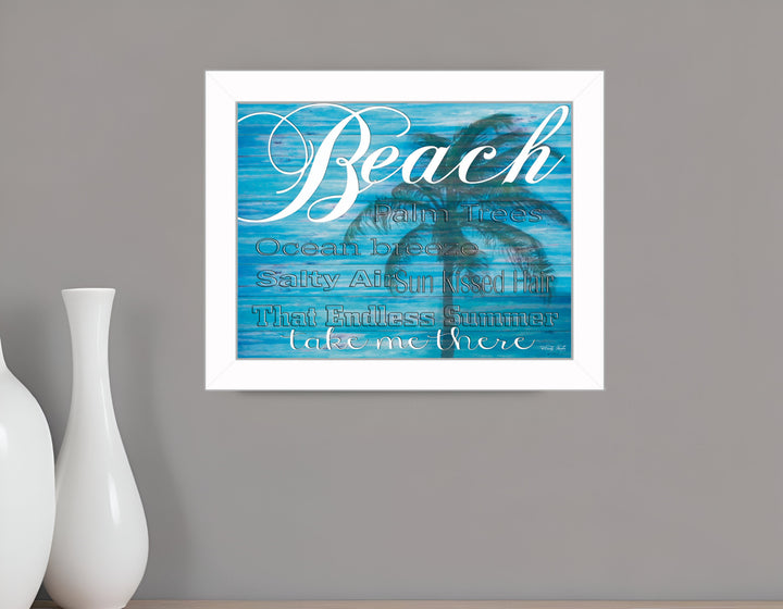 Beach Take Me There 2 White Framed Print Wall Art