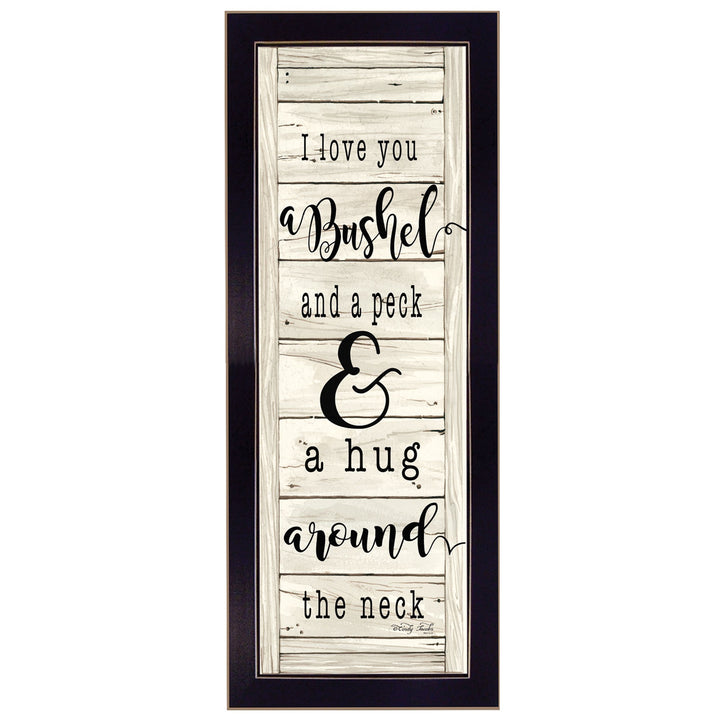 Hug Around the Neck Black Framed Print Wall Art