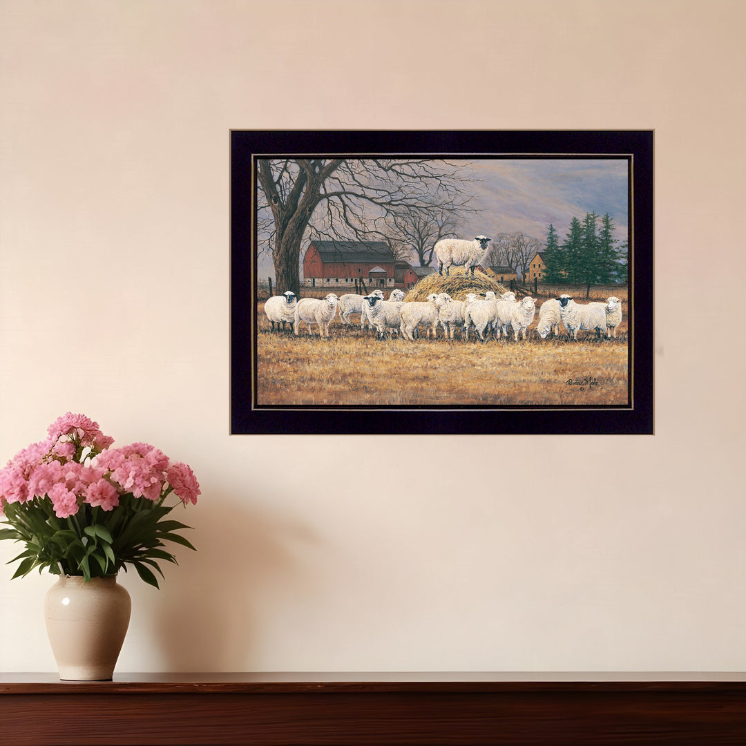 Wool Gathering 1 Black Framed Print Wall Art