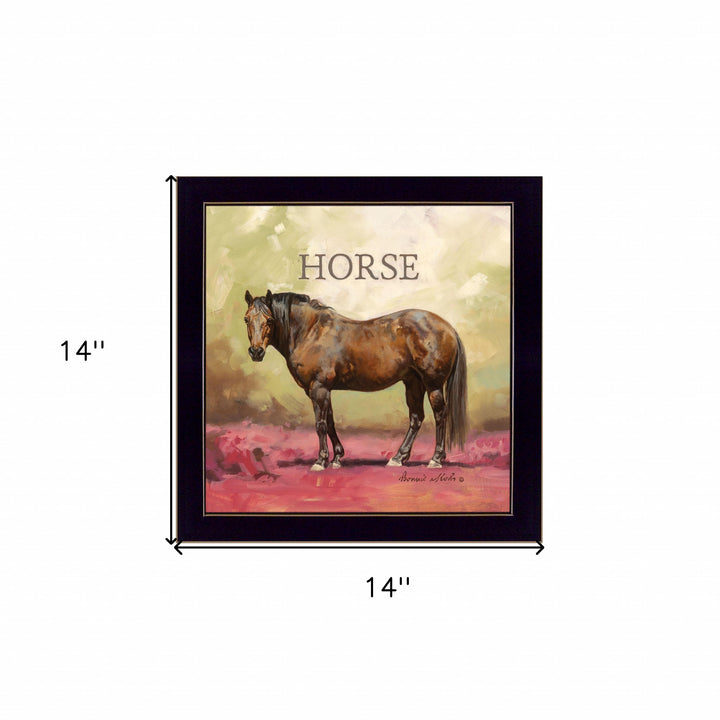 Henry the Horse Black Framed Print Wall Art