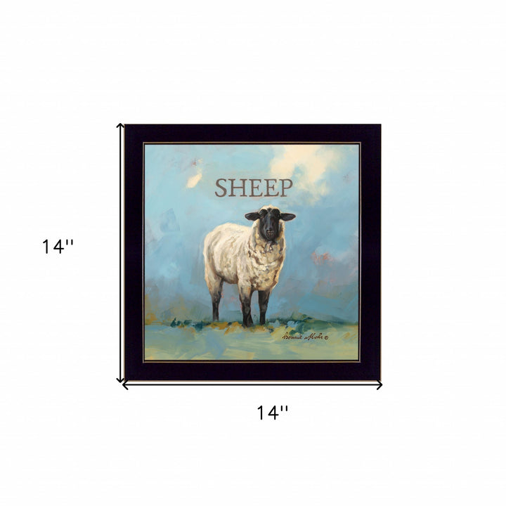 Sherlock the Sheep Black Framed Print Wall Art