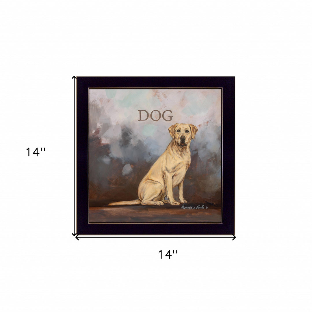 Dakota the Dog Black Framed Print Wall Art