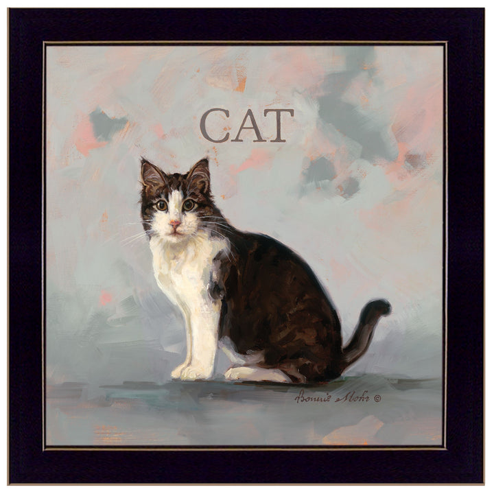 Clive the Cat Black Framed Print Wall Art