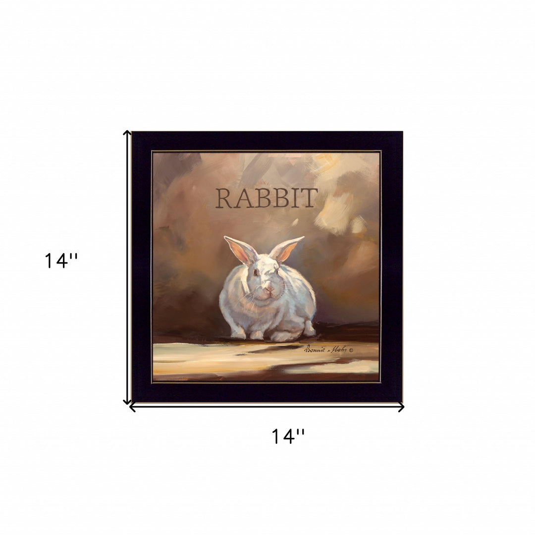 Ruby the Rabbit Black Framed Print Wall Art