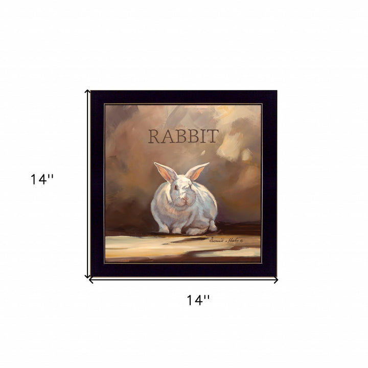 Ruby the Rabbit Black Framed Print Wall Art