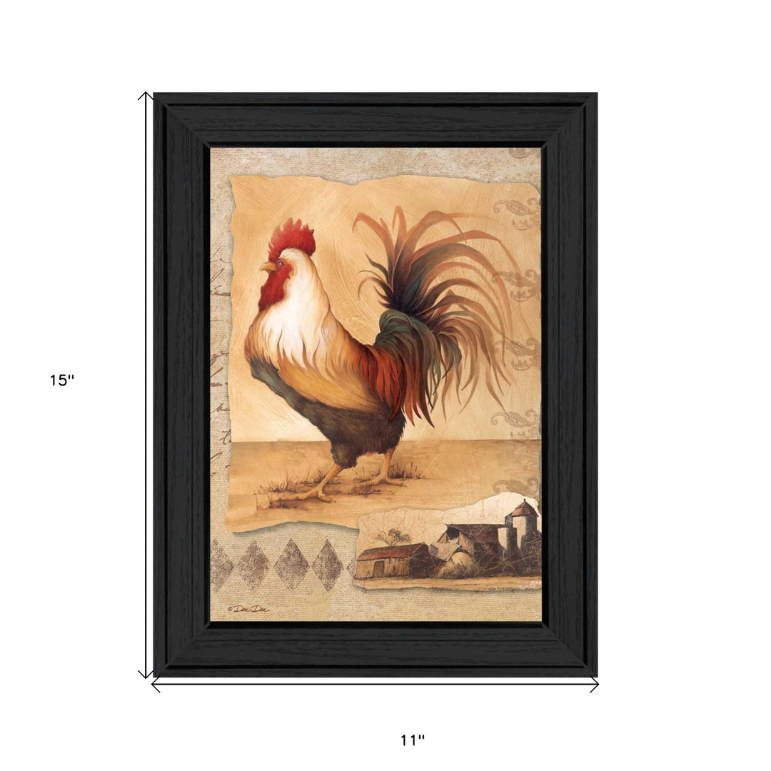 Rooster Montage I Black Framed Print Wall Art