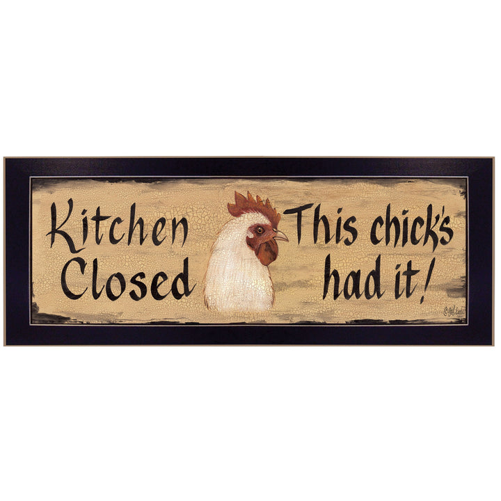 Kitchen Closed Black Framed Print Kitchen Wall Art