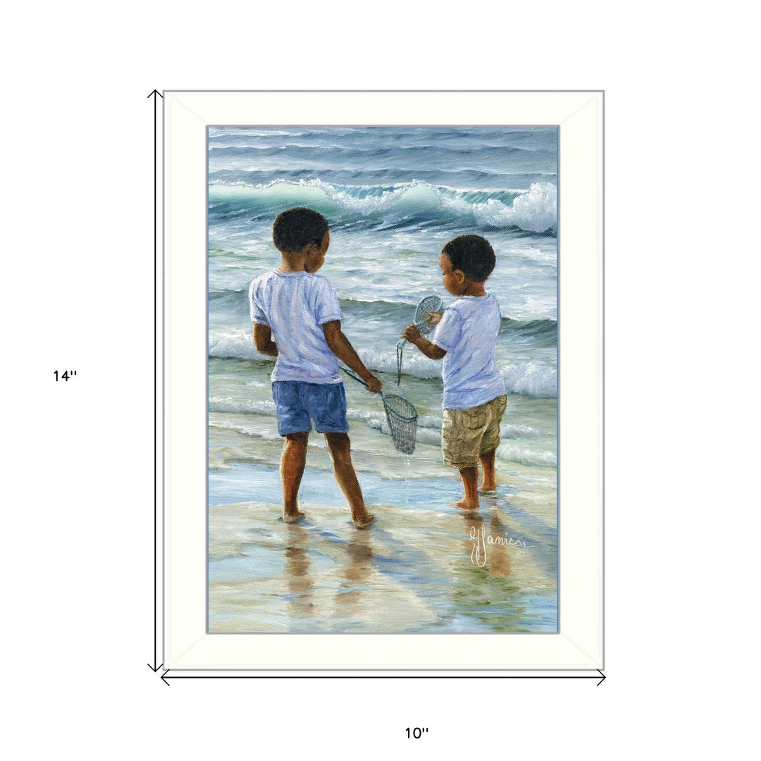 Ocean Discoveries White Framed Print Wall Art