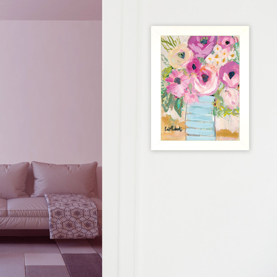 Grannys Visit White Framed Print Wall Art