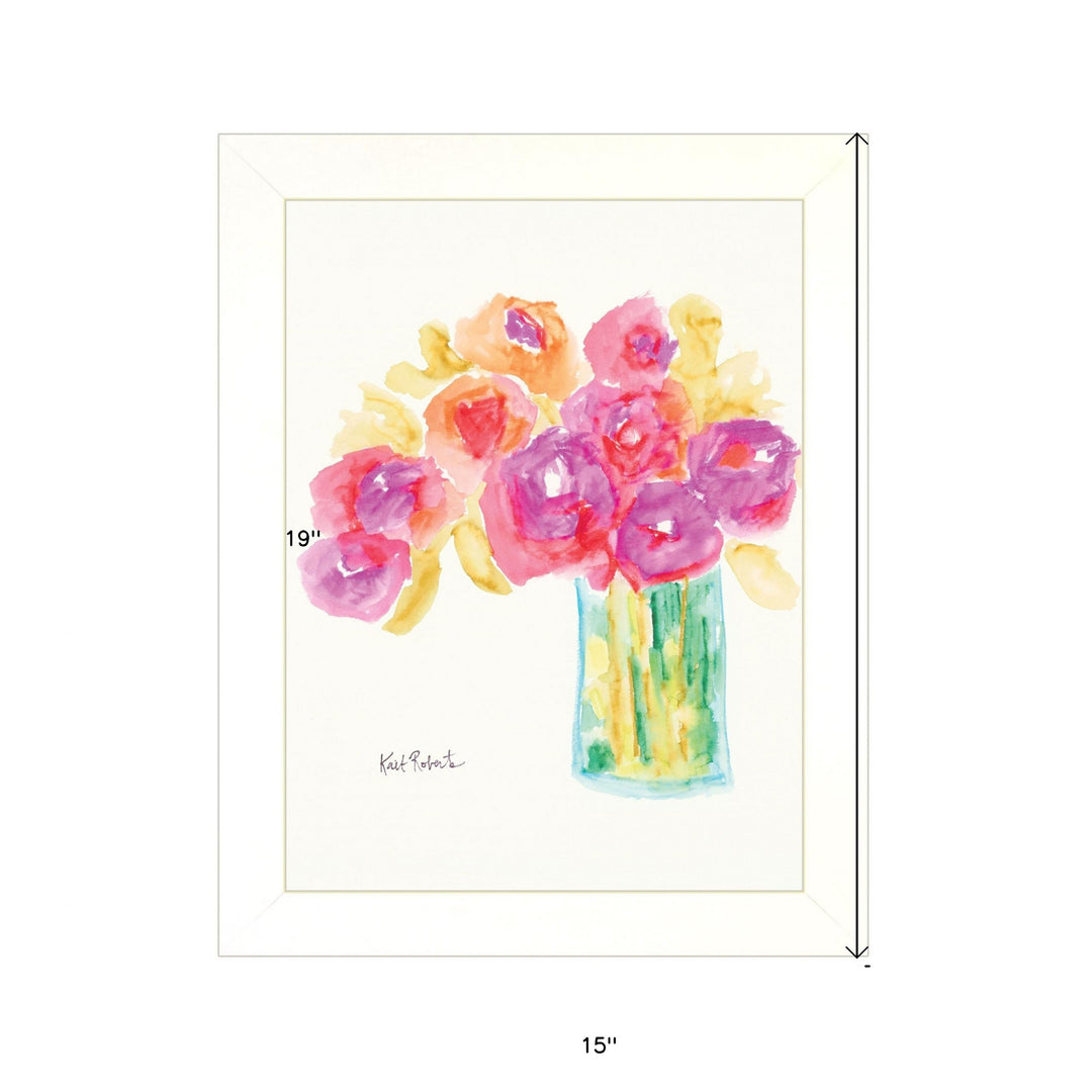 Speak in Flowers White Framed Print Wall Art