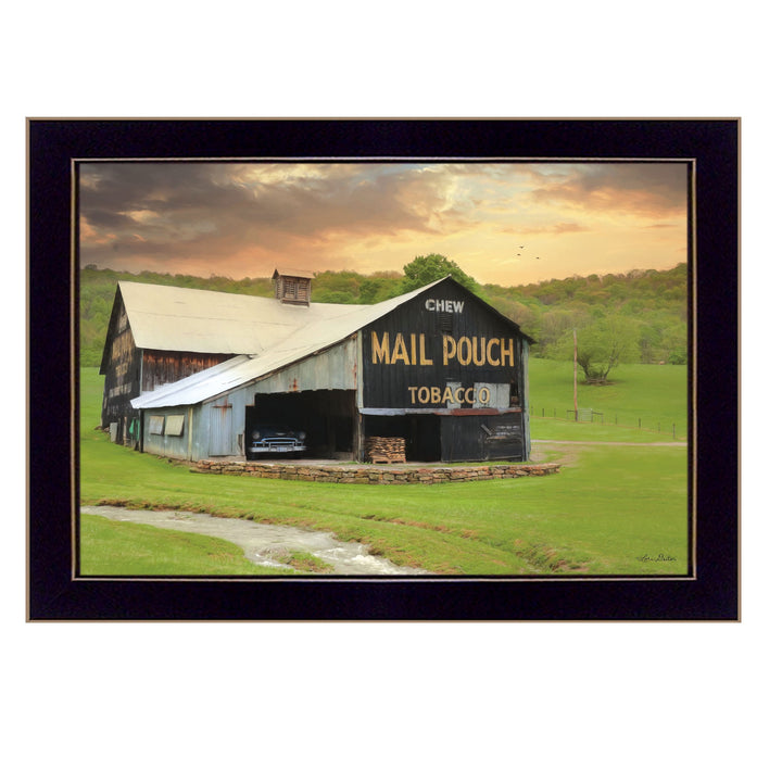 Mail Pouch Barn 3 Black Framed Print Wall Art