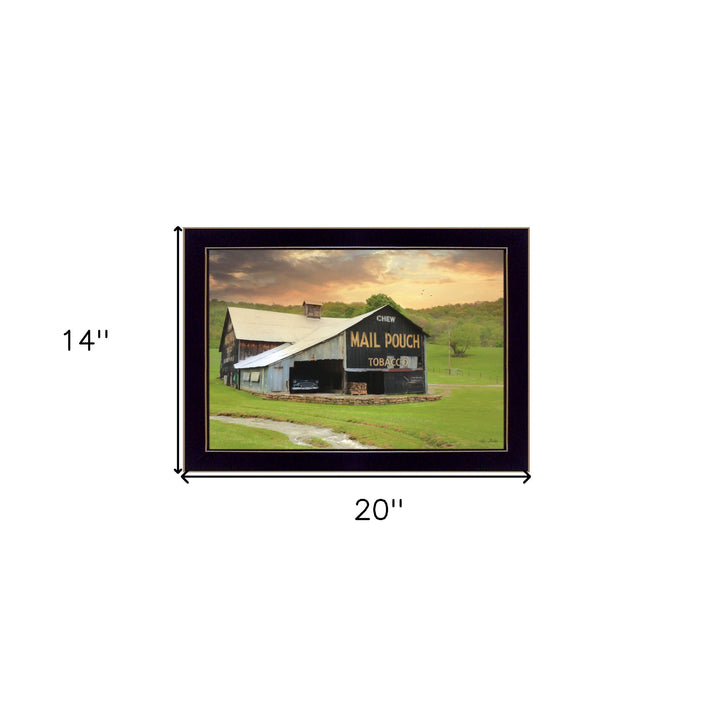 Mail Pouch Barn 3 Black Framed Print Wall Art