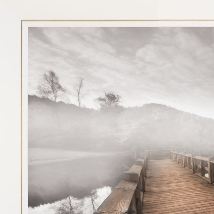 Lake Cherokee Dock I White Framed Print Wall Art