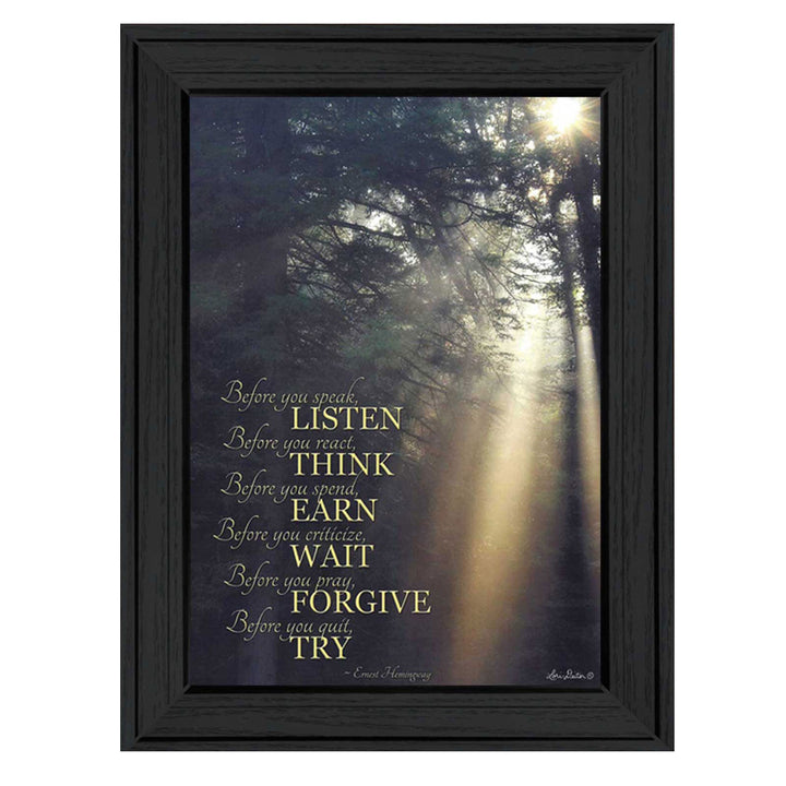 Before You 1 Black Framed Print Wall Art