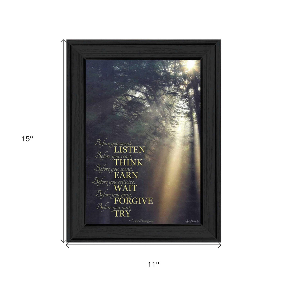 Before You 1 Black Framed Print Wall Art