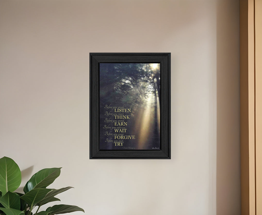 Before You 1 Black Framed Print Wall Art