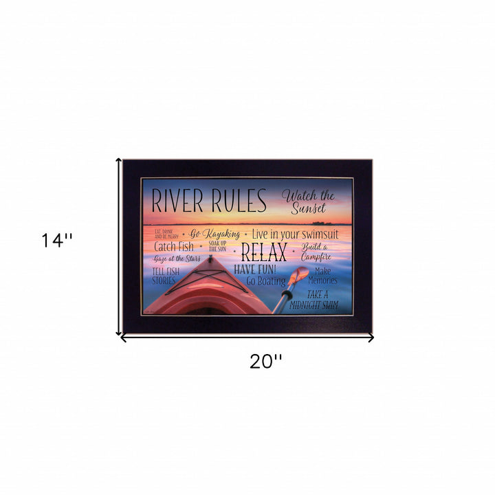 River Rules 1 Black Framed Print Wall Art