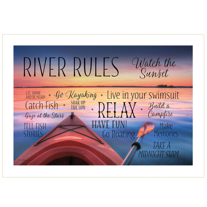 River Rules 2 White Framed Print Wall Art